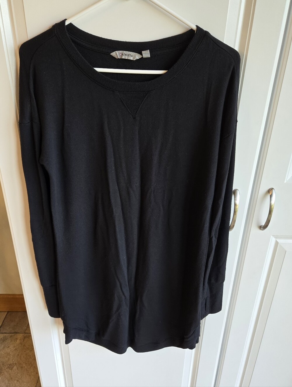 Athleta Black Relaxed Crewneck Sweatshirt Dress